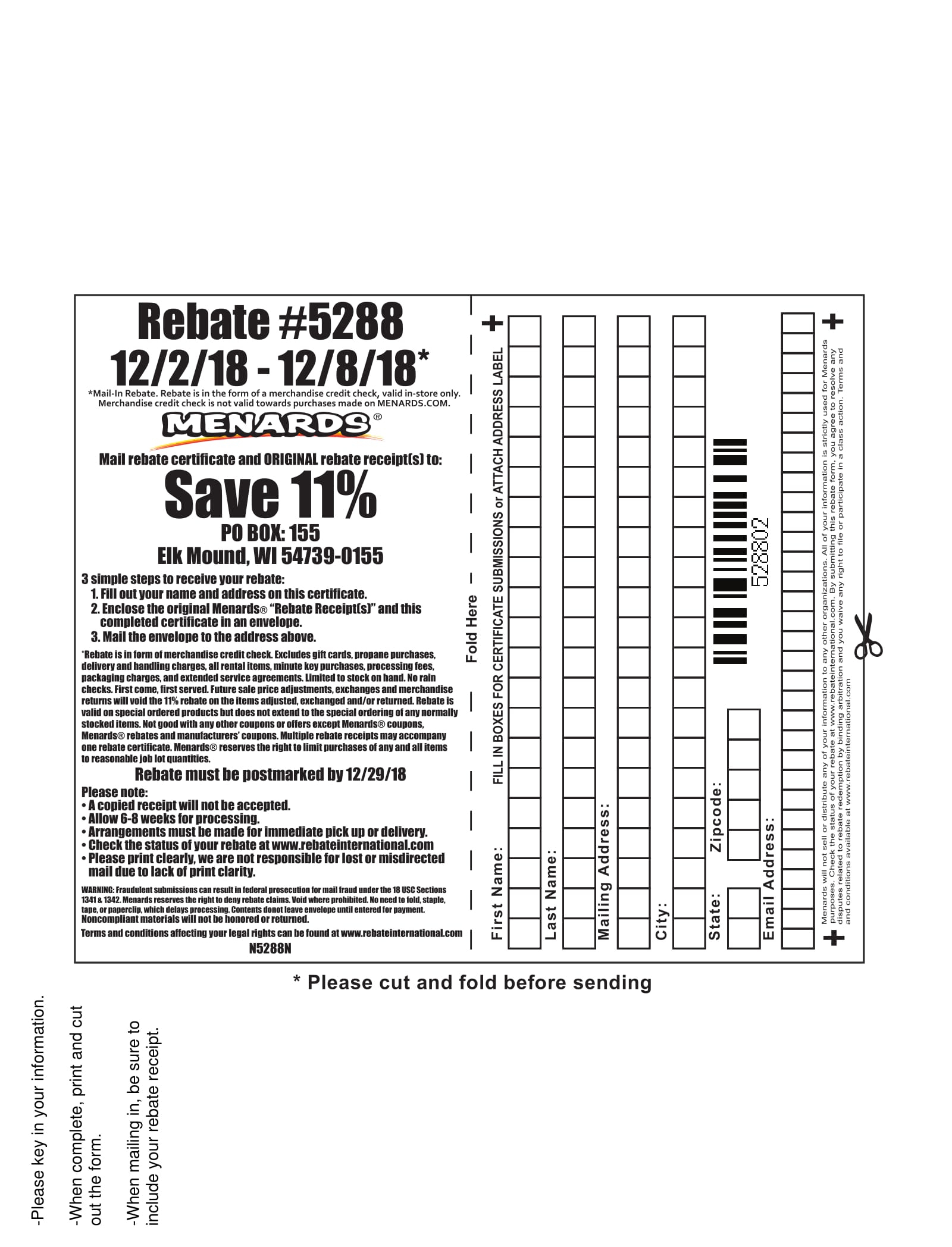 Menard s Rebate Form 5088 MenardsRebate Form menard-s-rebate-form-5088-menardsrebate-form