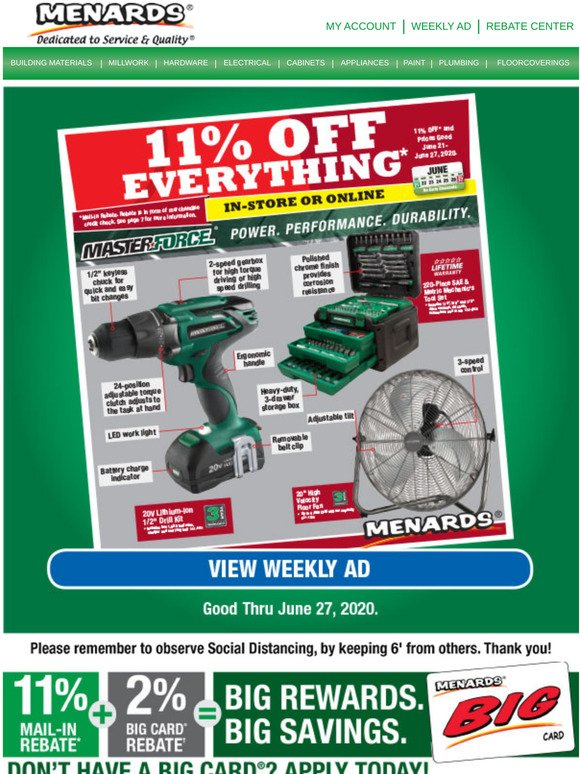 Can Apply For Multiple Menards 11 Off Rebates