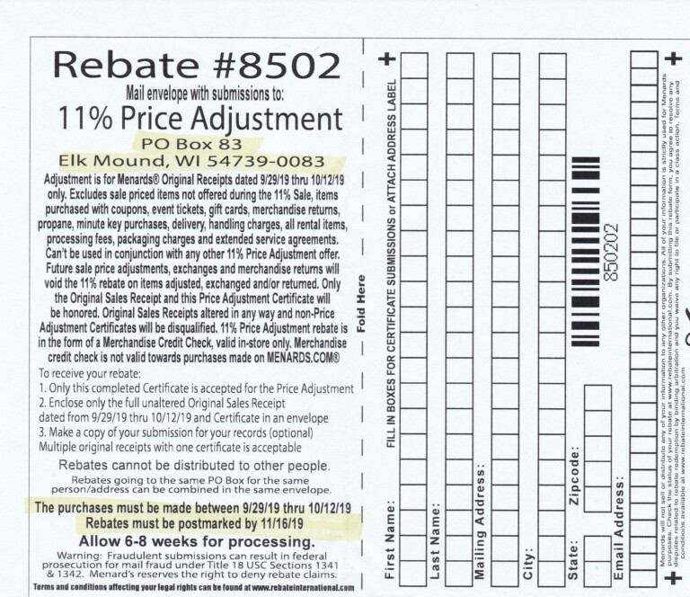When Are Menards 11 Rebates