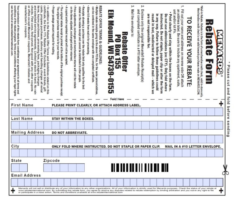 Menards Rebate Center Customer Service