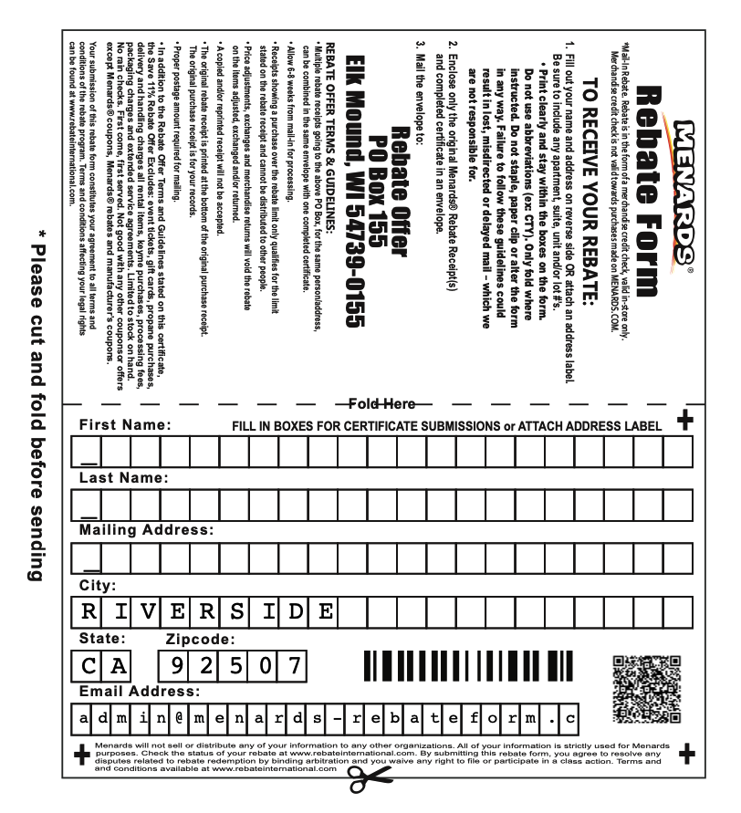 How To Redeem Menards Rebate
