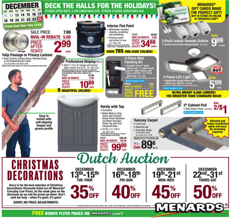 Menards Rebates December 2024