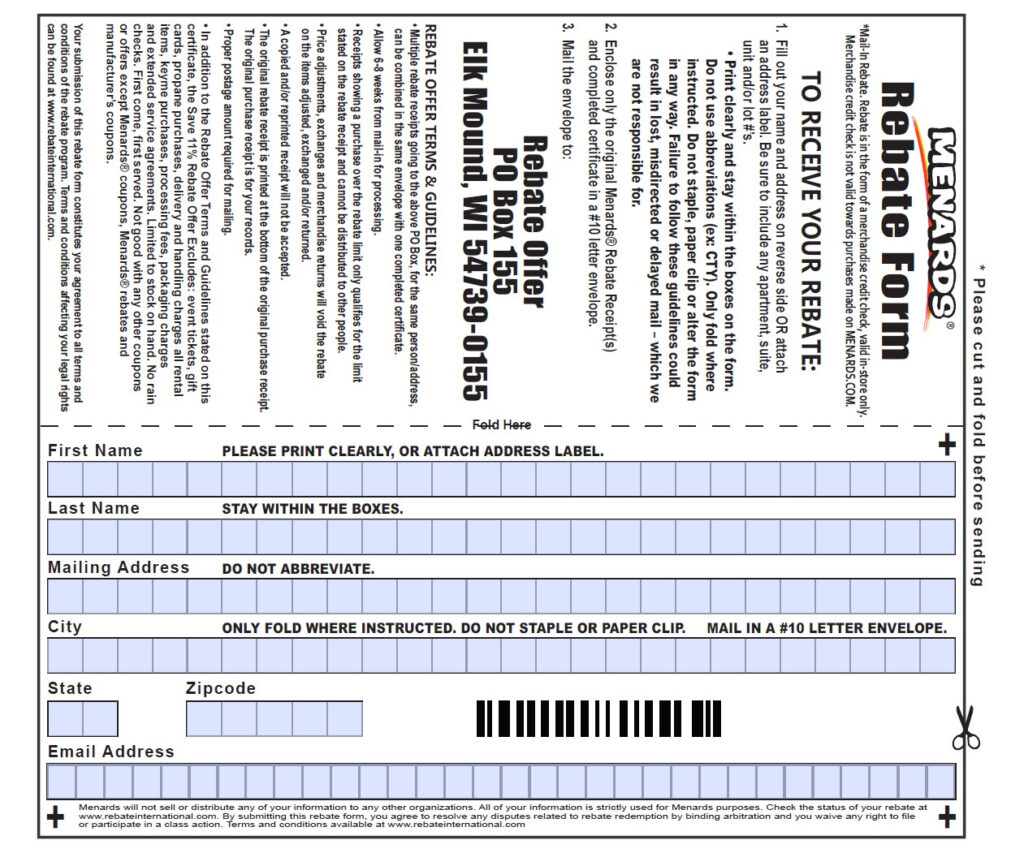 Menards Check Rebate Status International