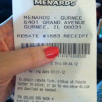 Where Is The Rebate Number On Menards Receipt