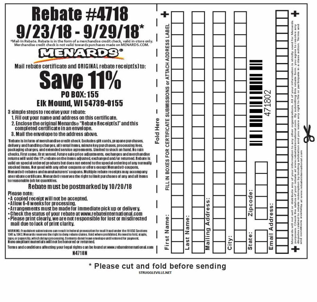 Menards Rebate How Long