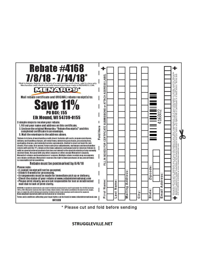 Menards 11 14 18 Rebate