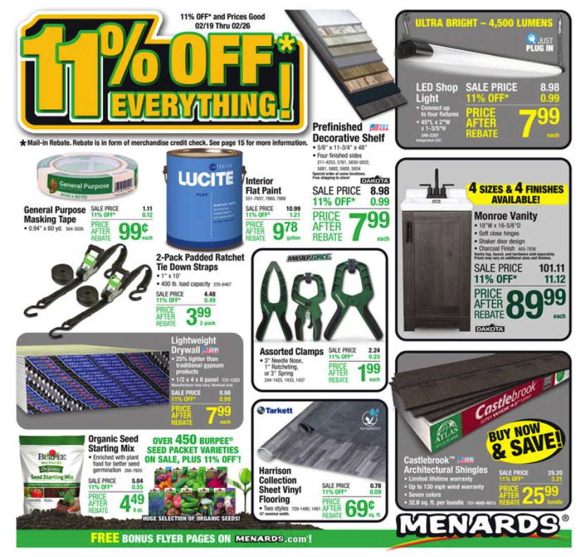 Next Menards 11 Rebate Sale 2023