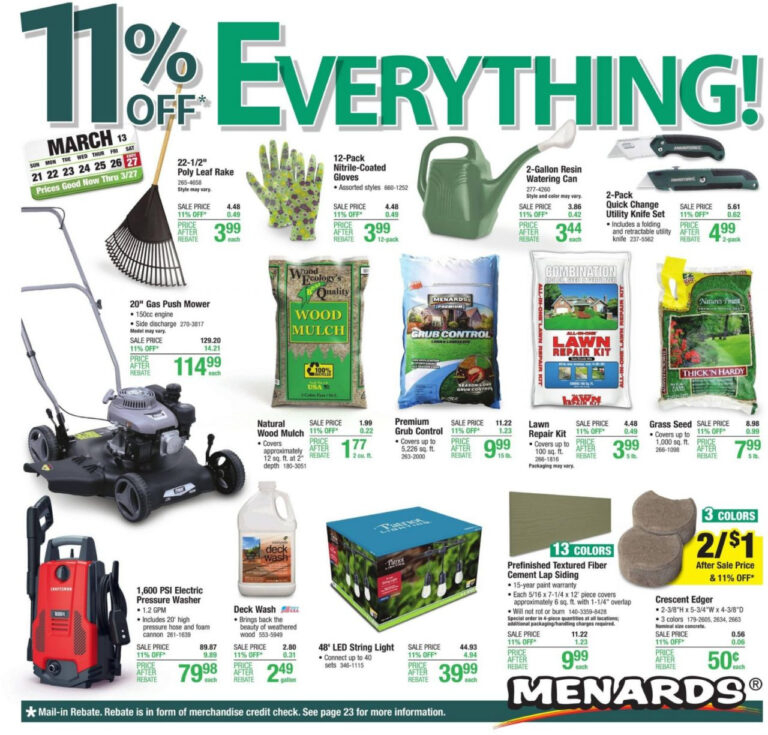 Menards 11 Rebate But Bought The Day Before It Started