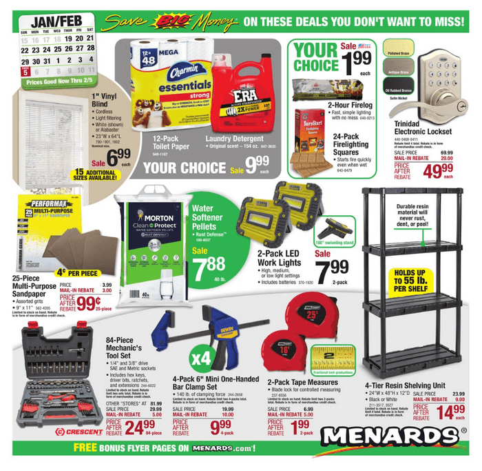 Menards Rebate Sale Dates 2023